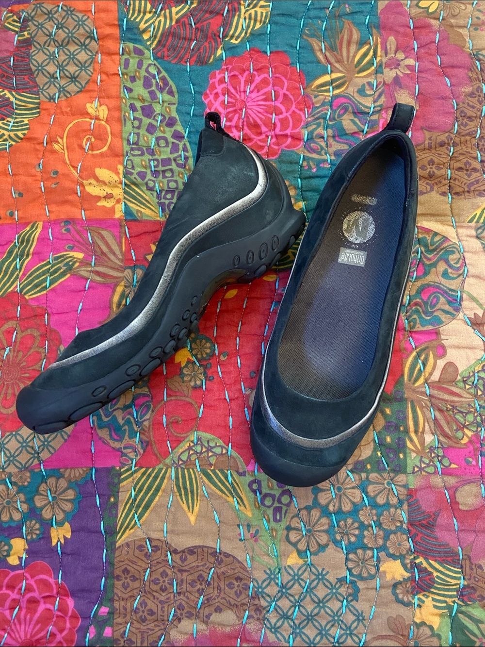 Merrell High Heel Black Y2k Ballet Sneakers with Silver Accent 7